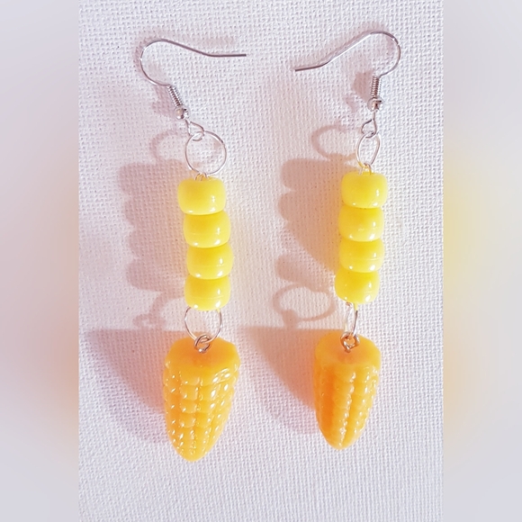 Me So Corny Corn Earrings Cob Nibblets Handmade Jewelry Hand Crafted NEW - Picture 7 of 9
